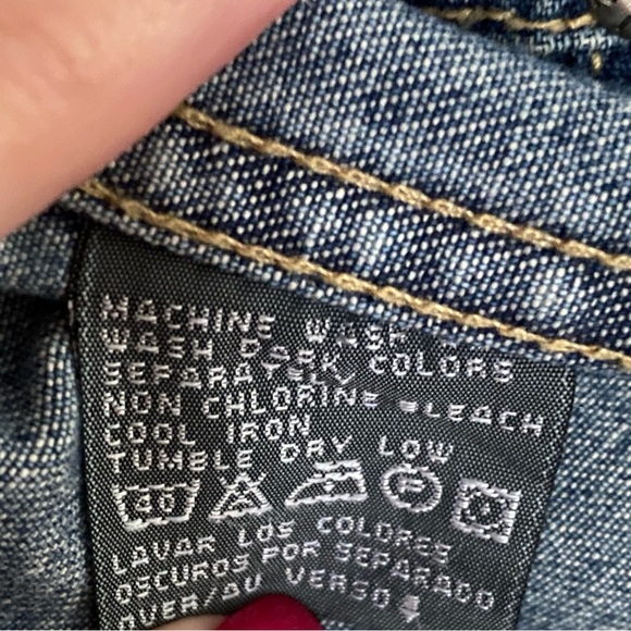 Vintage 90’s Liz Claiborne Jeans Cropped Denim Jean Jacket Size Medium Petite - Picture 9 of 11